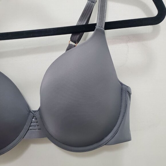Le Mystere Second Skin Back Smoothing T-Shirt Bra Dove Gray Underwire Size 36D - Picture 2 of 8
